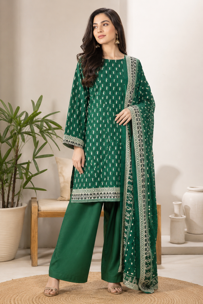 Emerald Green Embroidered  2 Piece Suit