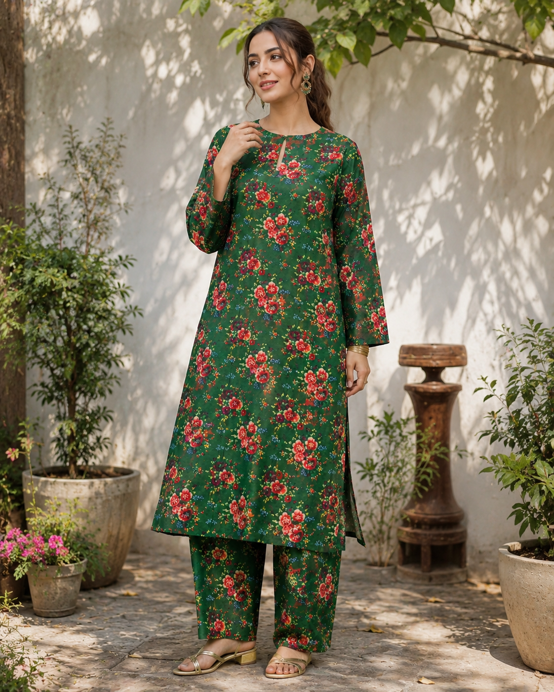 Emerald Green ‎Doria Lawn ‎2-Piece Unstitched