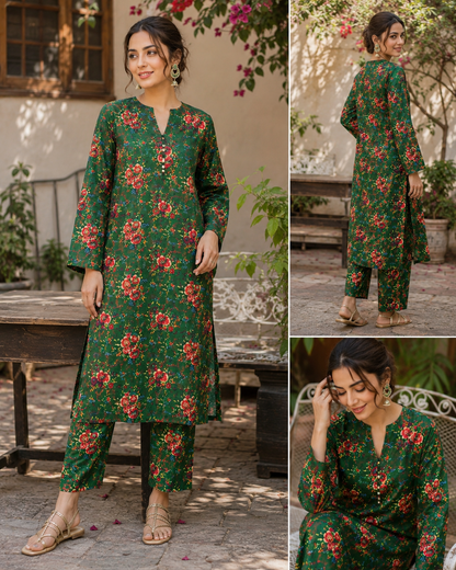 Emerald Green ‎Doria Lawn ‎2-Piece Unstitched