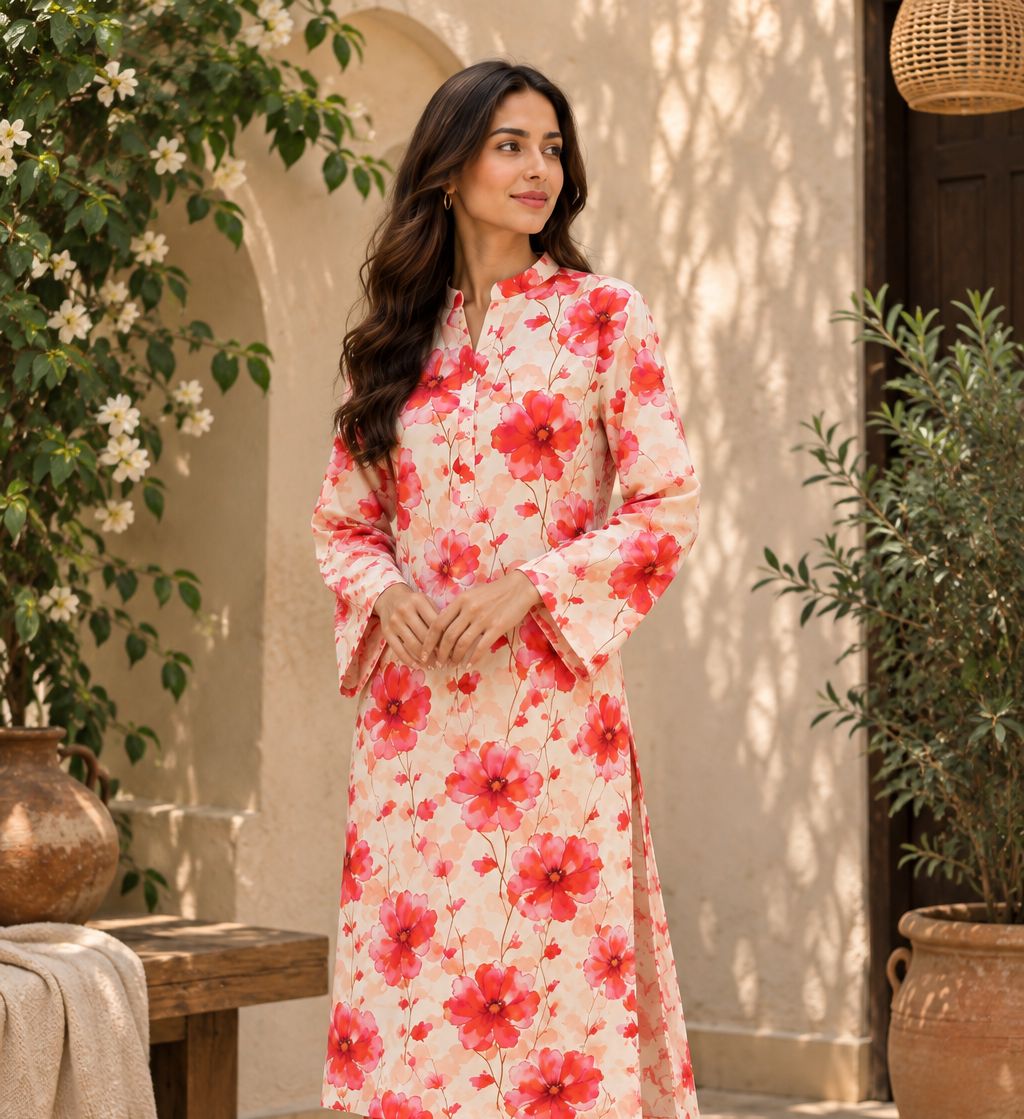 Blossom Pink Unstitched Lawn 3-Piece Suit